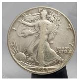 1942 Walking Liberty Half Dollar 50 Cents Silver