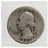 1941 Washington Silver Quarter US