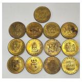 Old Canada Provincial Tokens Lot of 13