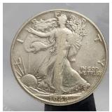 1942 Walking Liberty Half Dollar 50 Cents Silver