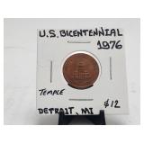 US Bicentennial Temple Token 1976