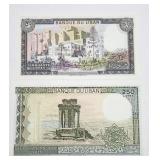 Lebanon Liban 50 & 250 Livres Crisp UNC Banknotes