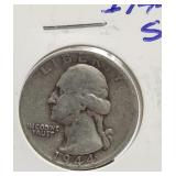 1944 S Washington Silver Quarter US