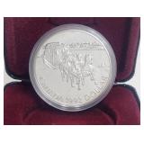 1992 Silver $1 Proof Capsule Horse Sled w/COA