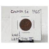 1965 Canada Cent Pointed 5 Variety