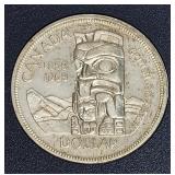 1958 1858 Canada Silver $1 Dollar BC
