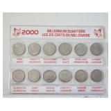 2000 Millenium  25 cent Set