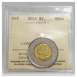 2014 $2 Polar Bear ICCS MS64 Canada