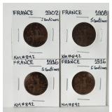 France 5 Centimes 1902 1908 1916