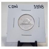 1998 Silver Proof 5 Cents Cameo