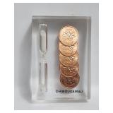 1982 Pennies in Lucite