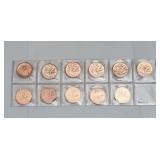 1967 to 2002 High Grade Unc Pennies Canada