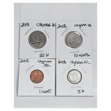 2008 Cayman Island ProofLike Coins UNC