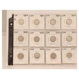 Canada 10 Cents 2004 to 2017 Set 12 Coins