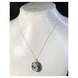 Cameo Necklace/Brooch 15 in 14kt gold chain