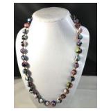 Mille Fiori Art Glass Beaded necklace 24 in long