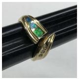 14 kt gold Blue Opal Ring