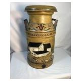 Hand painted Folk Art Milk Can