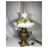 Victorian Converted Rayo Oil Lamp w Handpainted