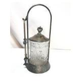 Silver Plated miniature ice bucket with tongs