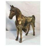Metal Horse statue 10in tall 11 in long