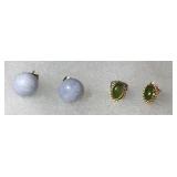 Early Jade and White Coral Earrings