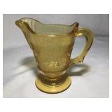 Miniature Yellow Depression Glass Pitcher