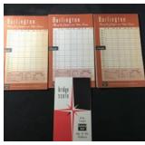 3 vintage Burlington Railroad Score Pads
