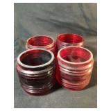 Vintage Red Glass Lantern Lens (4)