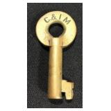 Vintage C & I M Railroad Key