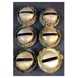 6  Vintage Railroad Wick Collars