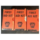 Three Pennsylvania railroad first aid kits