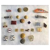 Sorted Railroad Pins & Button Collection