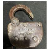 Vintage N Y C & W Railroad Padlock
