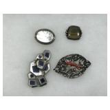 Sterling Pendant & Brooch Lot (4 total)