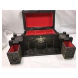 Vintage Wood Castle Jewelry Box Works!