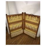 Vintage Portable Wood Sewing Spool Cabinet