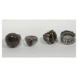 Sterling Rings (4) Including Tigers Eye