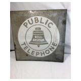 Vintage Bell System Public Phone Metal Sign