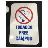 Vintage Tabacco Free Campus Metal Sign