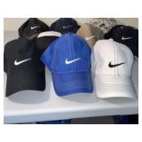 A Collection of 9 Nike Swoosh Front Baseball Caps