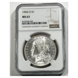 1904 O Morgan Dollar MS 63