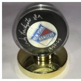 Autographed Andy Bathgate New York Rangers Puck