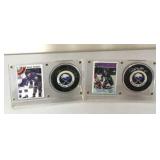 Rene Robert & Rick Martin Signed Pucks w/ Cards