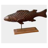 Copper Fish Sculpture Folk Art Weather Vane