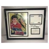 Autographed Sam Bass Jeff Gordon framed artwork