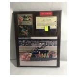 Autographed Jeff Gordon memorabilia plaque