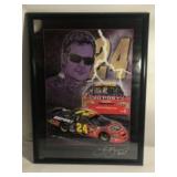 Autographed(Sam Bass) Jeff Gordon framed drawing