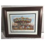 Thelma Winter framed Merry Go Round Art