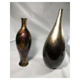 Home Decor Vases: Red, Gold and black marbleize